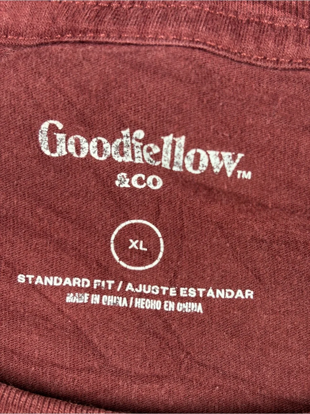 Goodfellow‎ & Co Maroon Bear Graphic Short Sleeve Tee XL